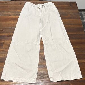 Zara Light Gray Wide-Leg Pants Size 9